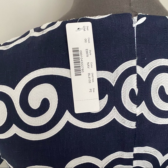 NWT J. Crew Navy Shift Ornate Lace Short Dress - Picture 8 of 11